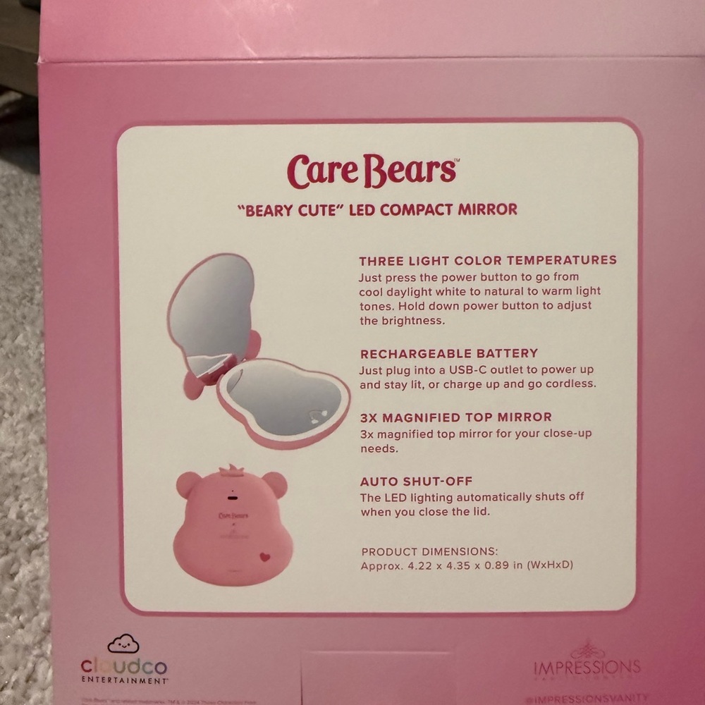 Care Bears Pink LED Compact Mirror - Picture 2 of 3